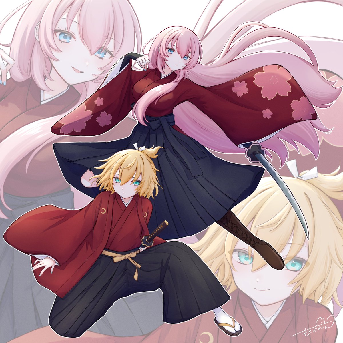 さくらもちP様/yumina様の新曲「花月」のイラストを担当させていただき