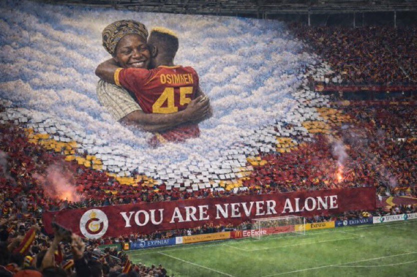 🏟️🚨 Galatasaray supporters are preparing a choreography to honor Victor Osimhen’s late mother.

What a legend, I’m glad his getting the accolades he did not get in Napoli 

Go where you are celebrated ❤️❤️