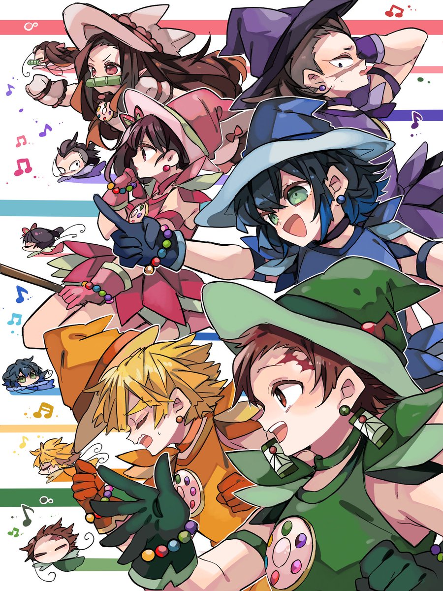 五感組＋禰󠄀豆子でおジャ魔女どれみ