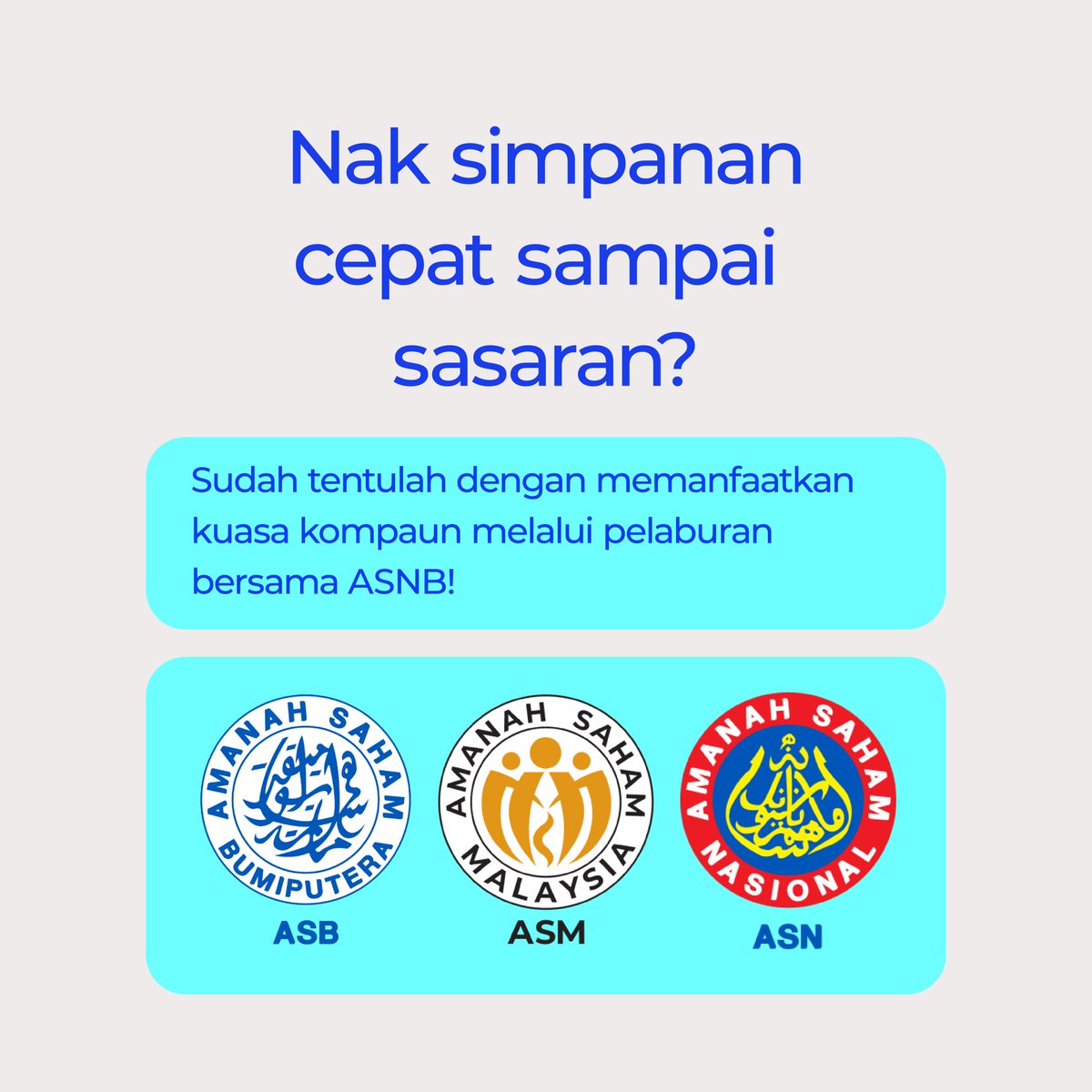 ASNBmy_official's tweet photo. Sasaran simpanan persaraan yang disyorkan kini telah mencecah sekitar RM1.3 hingga RM1.5 juta. Adakah anda sudah di landasan yang betul?
Rancang persaraan yang lebih tenang dengan memulakan pelaburan bersama ASNB bagi memperkukuhkan simpanan persaraan anda.
#ASNB #Simpanan #Persaraan