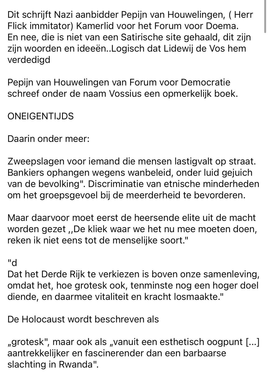 SandraJapie's tweet photo. Als je dit niet bizar of shockerend vindt dan sta je echt aan de verkeerde kant van de geschiedenis. #NooitMeerIsNu #StopFVD https://t.co/RfH2Dh0k6C