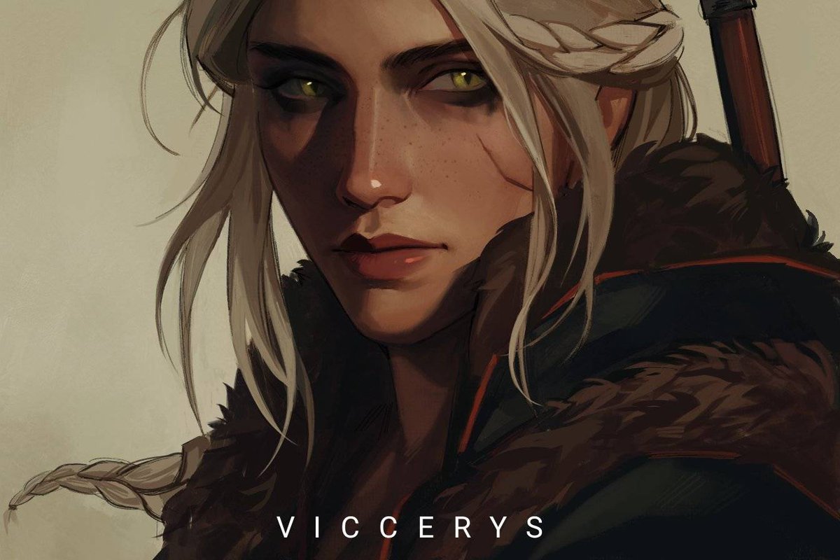 thewitcher's tweet image. The Swallow and the White Wolf.

Fanart by @viccerys 
#FanartFriday