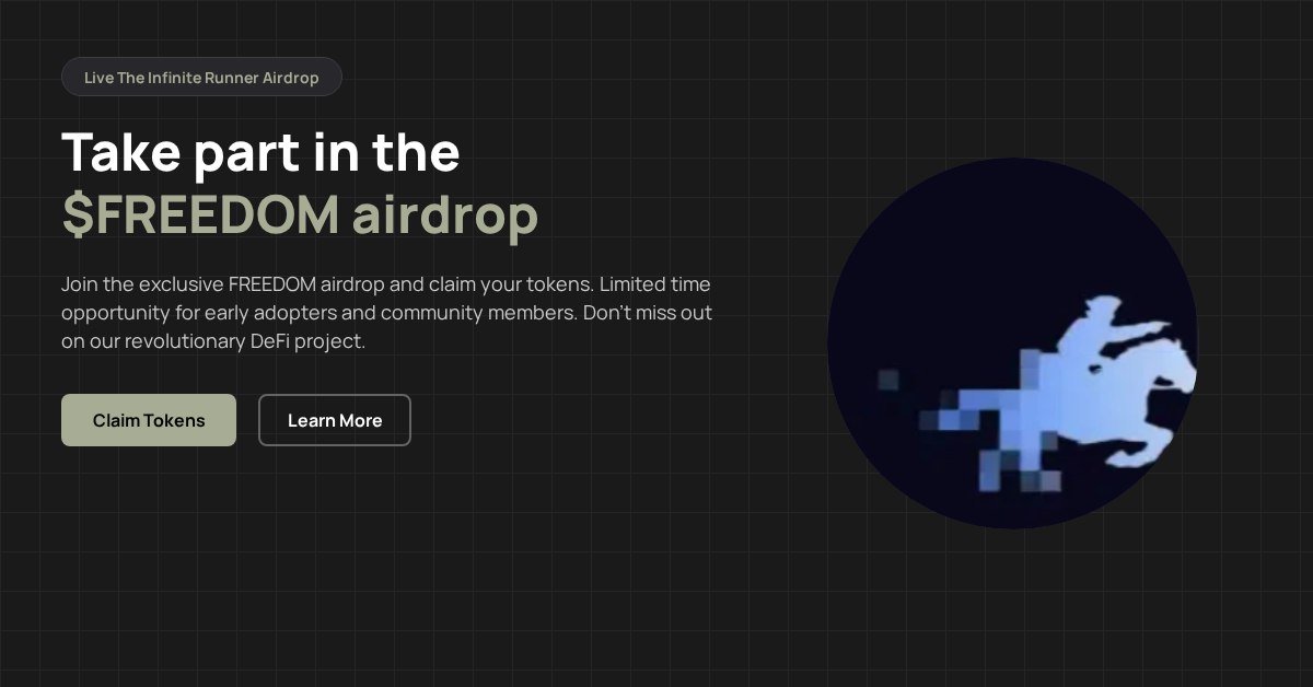 DROPS ALERT: $FREEDOM is now live!

This is exclusively for community members.

Hurry, it's first-come, first-served—act fast!

earlylist.fun/?ca=9jNLLxoBuX…