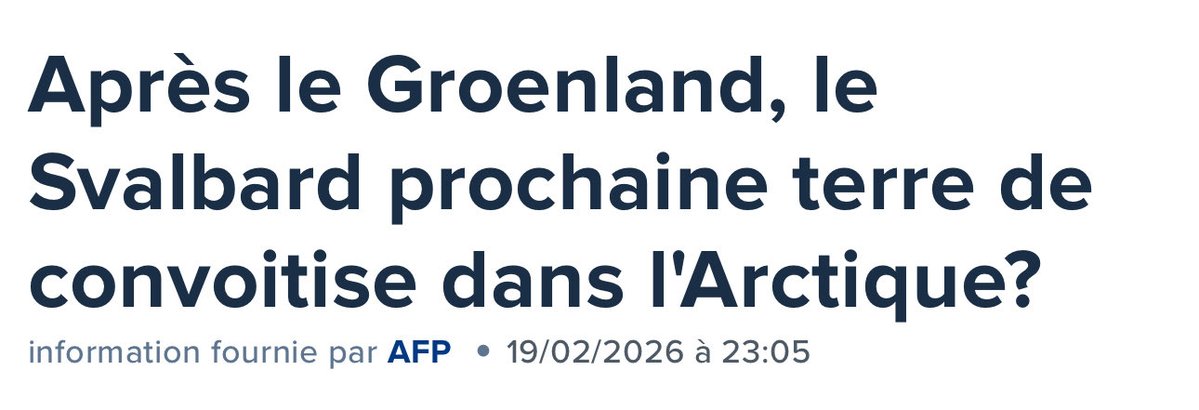 Groenland => Svalbard ?

Cette question commence à dépasser le débat norvégien depuis que <a href="/nytimes/">The New York Times</a> et <a href="/dwnews/">DW News</a> ont fait des articles un peu sensationnalistes.

L'AFP m'a interrogé, ainsi que <a href="/SIPRIorg/">SIPRI</a>, pour débunker 2-3 trucs, notamment la menace russe.

👉 boursorama.com/actualite-econ…
