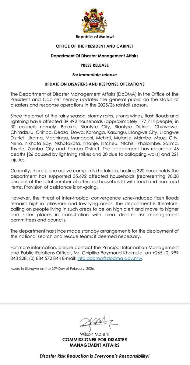 Department of Disaster Management Affairs-DoDMA tweet media