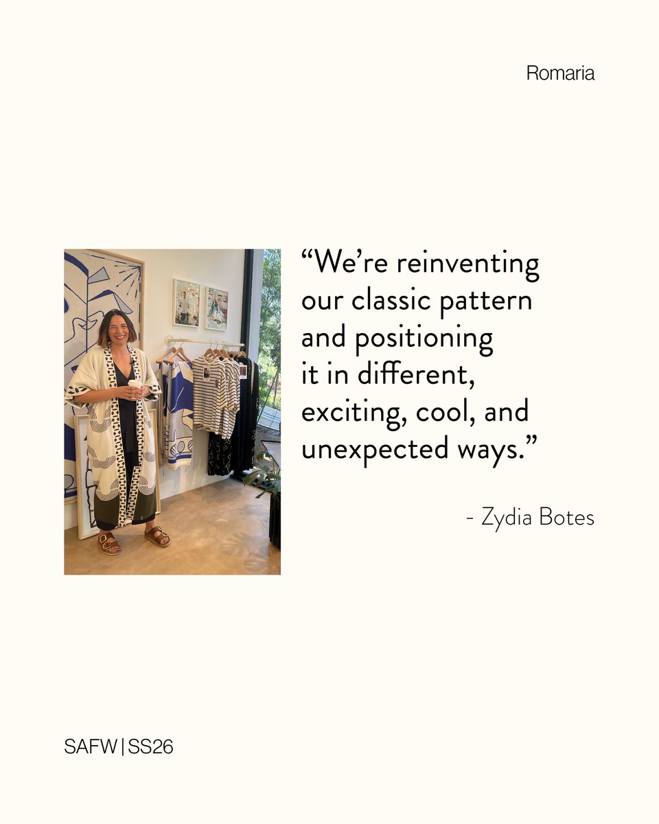 safashionweek's tweet photo. “This classic pattern is going to take a new form.”
Romaria Knitwear is reviving their debut pattern, transforming it into the unexpected. The most exciting way forward is to look back.
#RomariaKnitwear #SomethingGoodStudio #SAFW #SAFWSS26Hybrid https://t.co/AzQy4PBEep