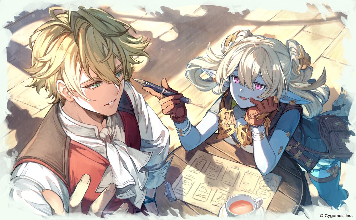 【グランブルーファンタジー】イベント「PS, the Astrals...」が2/26(木)より開催！
リーシャの碧の騎士叙任式へと向かう一行。グランサイファーでは、シーザーによる七曜の騎士の歴史の授業が行われていた。
「空の歴史でも、躓きやすい箇所ですから。一緒に整理していきましょう。」 #グラブル