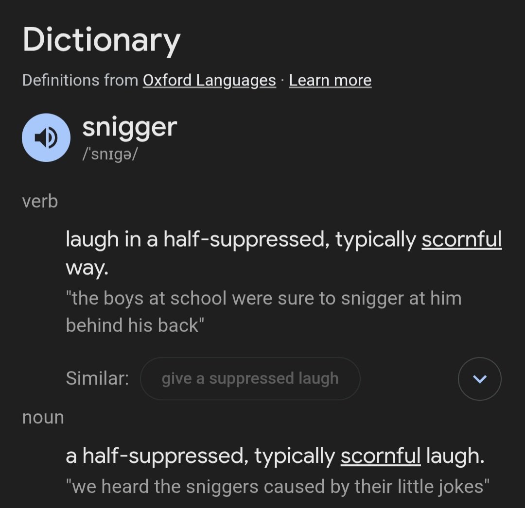 promephon's tweet photo. @Keoffxiv @BritishUnderdog @shitposts_mp4 These are not the same thing... snicker is a nice chocolate and snigger is a laugh. I know the whole thing people are complaining about is "it's racist" but wouldn't that then make the chocolate bar worse then the laugh????? https://t.co/r5TVOMHtpm
