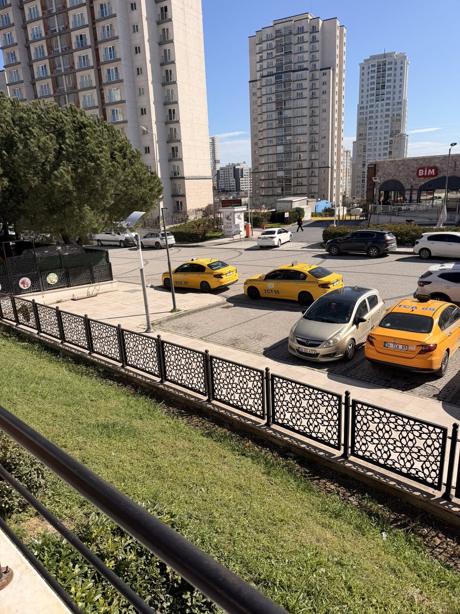 Buradaki taksi neden 2 park alanını kapatıyor acaba ?