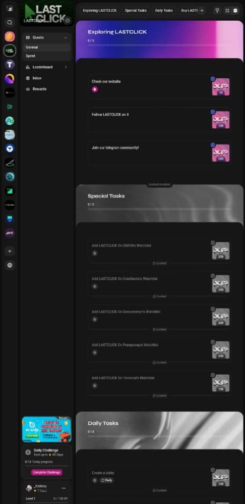 <a href="/cryptorover/">Crypto Rover</a> While CT panics, I'm climbing @real_lastclick zealy instead.

 $25k reward pool, still time to stack points and secure a bag before the crowd wakes up.