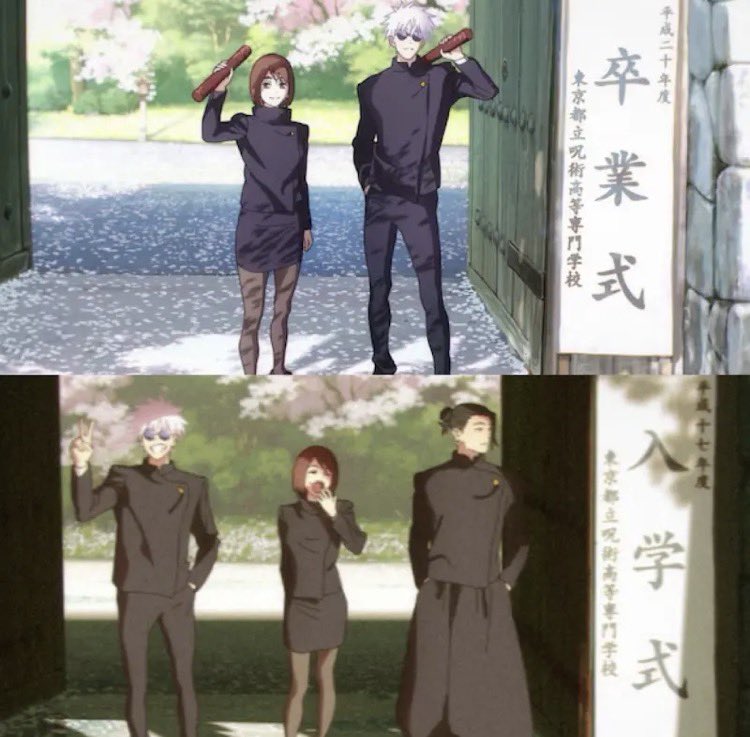 Korean_is_adhd2's tweet image. 卒業の時五条の笑顔消えてるのも含めて悲しい