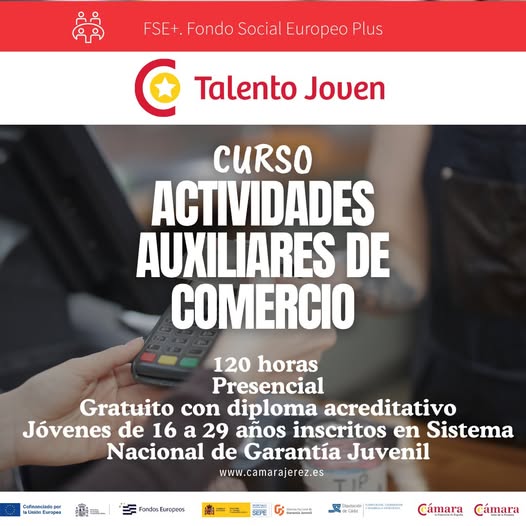 #Formación: Curso de Actividades Auxiliares de Comercio - Programa Talento Joven (Cámara de Comercio de #Jerez de la Frontera)  emfocadiz.blogspot.com/2026/02/formac…