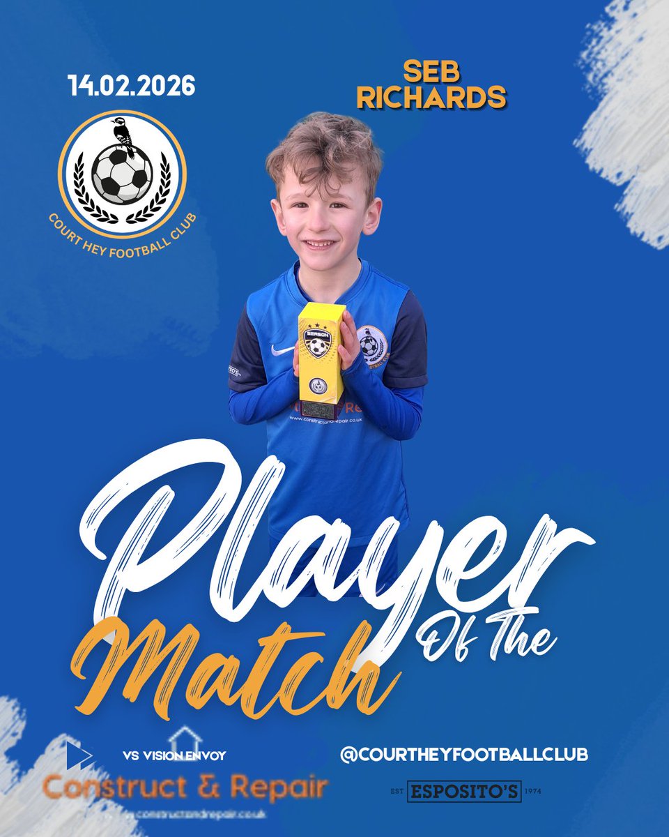 CourtHeyFC's tweet photo. A more steady and consistent performance from the lads last week who are looking to find a solid level of concentration in the long term. Another good result adding to a good start, big games to come. Well done Seb our POTM back to back hat tricks and a big shift! https://t.co/hAi8cBM71G