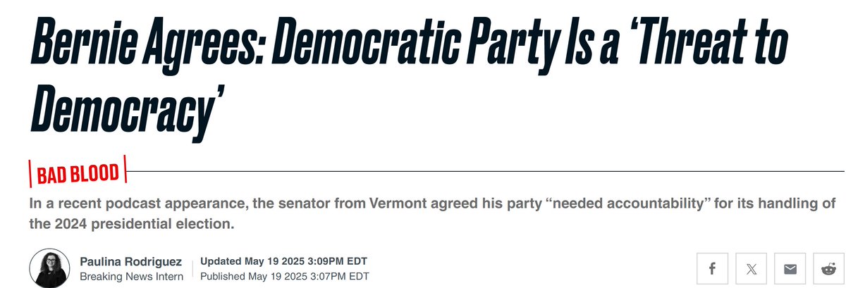 AccioBooks's tweet photo. @treeaston Bernie absolutely sees the Democratic Party as an impediment. https://t.co/86L2Auvegx