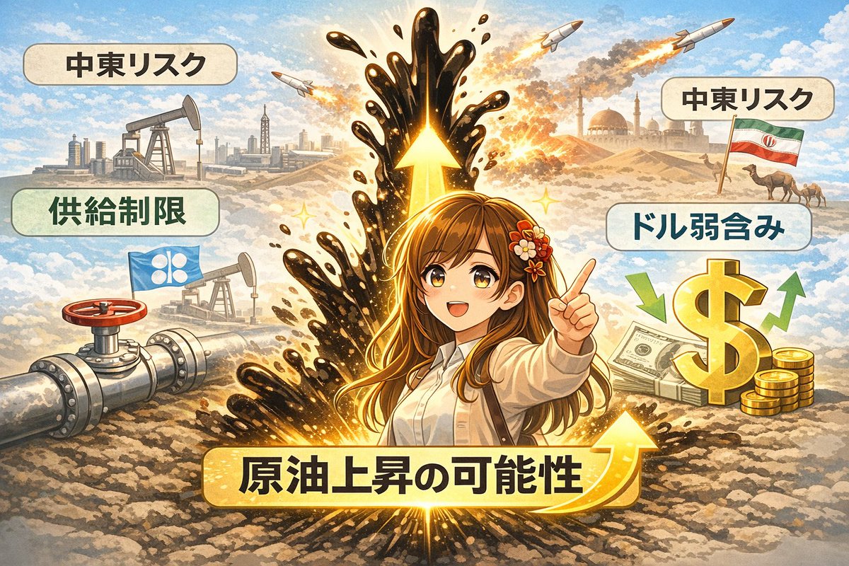 u7mG2Sui6B9136's tweet image. 中東リスクが高まった今原油にチャンスか😊既に上がってますが、まだまだ上がりますよね🤤
