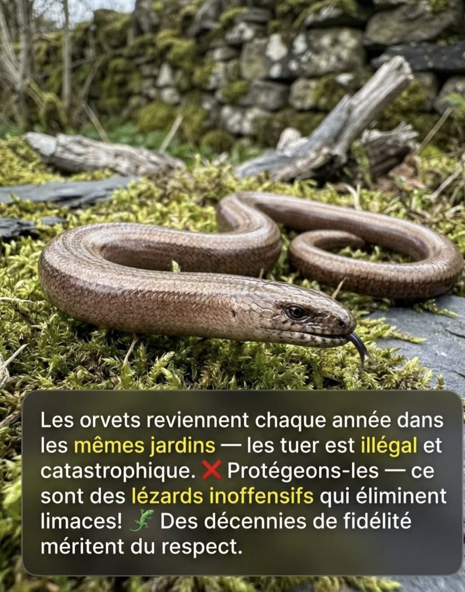 Pbe95's tweet photo. Les orvets sont inoffensifs. https://t.co/Y0FfsFRh5d