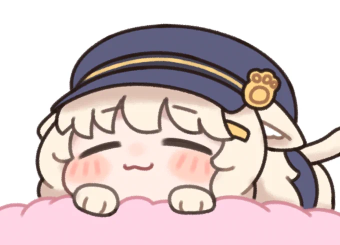フカフカに誘われて休むアオバ猫