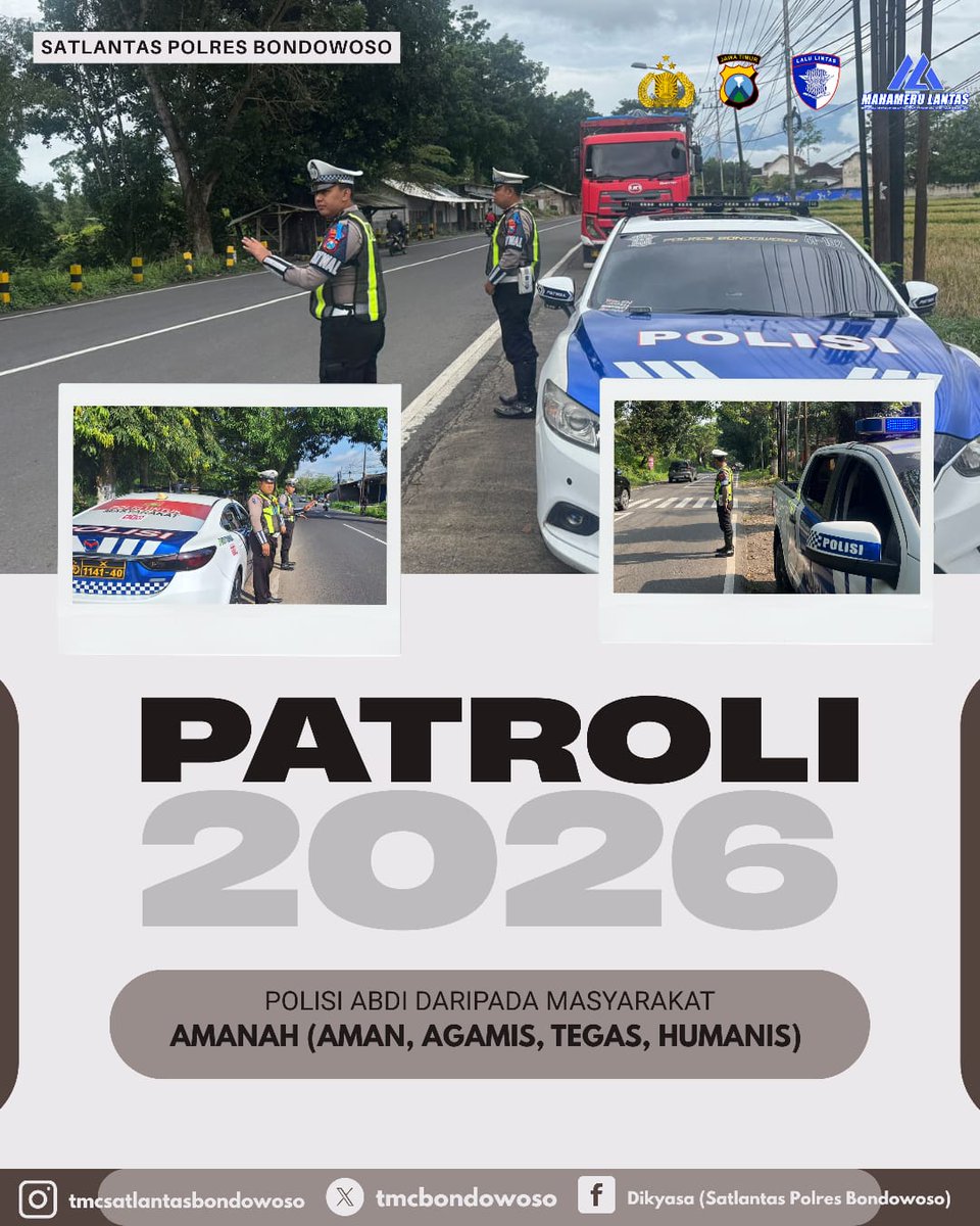 Anggota Satlantas Polres Bondowoso melaksanakan Patroli ke daerah rawan laka, pelanggaran dan macet guna kondusifitas kamseltibcar lantas di wilayah hukum Polres Bondowoso
#polisi #ditlantaspoldajatim 
#humaspoldajatim 
#poldajatim 
#bondowoso 
#polresbondowoso 
#humasbondowoso