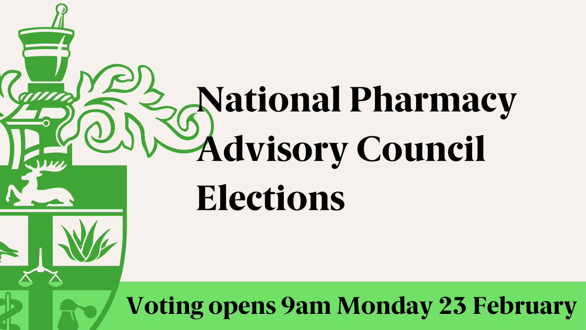 rc_pharm's tweet photo. The inaugural elections for the future Royal College of Pharmacy open 9am on Monday, 23 February.

Make your vote count and help create the National Pharmacy Advisory Councils for the new royal college.

Find out more: https://t.co/lh8I1RTFQ4 https://t.co/2j7Cg3BNOn