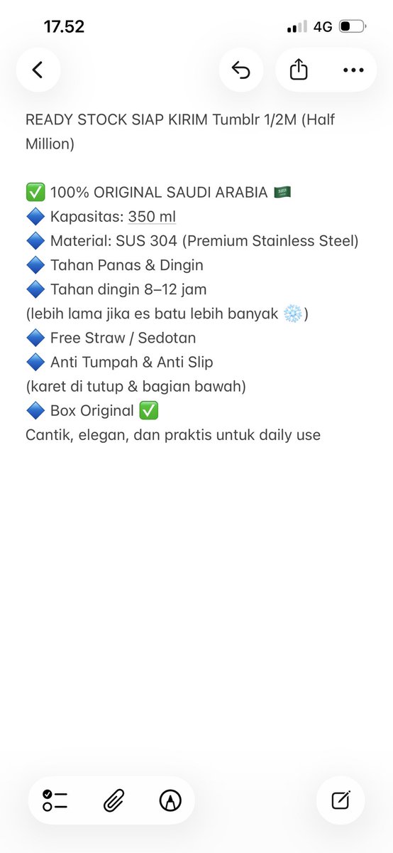 ahnaffable's tweet photo. Ready Stock Siap Kirim

✨Tumblr Half Million
240k

💫Tumblr Barns
230k

Harga jual SUDAH TERMASUK ONGKIR khusus pulau jawa, selain pulau jawa maaf ada ongkir tambahan yaa

Details tumblr ada di picture ya
Insyaa Allah hemat, amanah, barang original✨
#wts https://t.co/IwrsTJV3FO