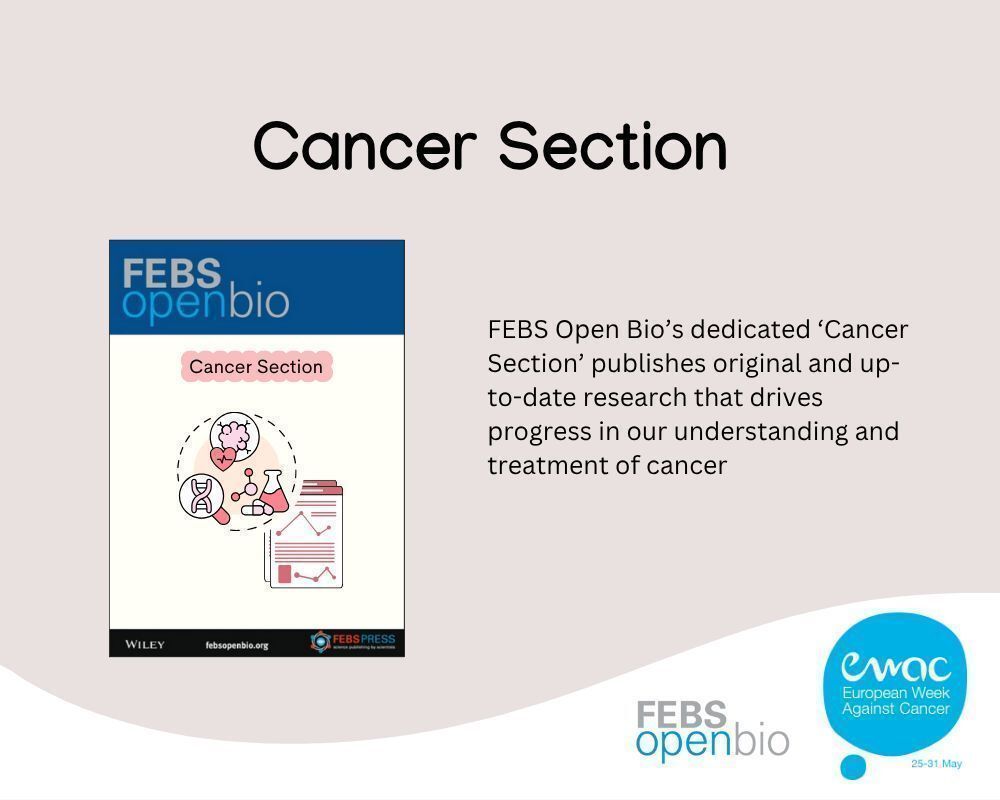 FEBSOpenBio's tweet photo. If you have exciting new cancer research to publish, consider submitting your manuscript to our dedicated FEBS Open Bio Cancer Section.
https://t.co/DCxMIcY2mQ
#Oncology #OpenAccess #BioTwitter #PhDchat #PostDocChat https://t.co/coT3cYi7xR