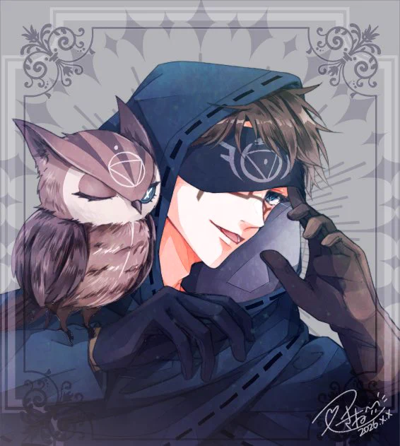 【らくがき(idv)】 友人のリクエストで、第五人格より占い師イライさん with ポッポちゃん #eliclark #IdentityV