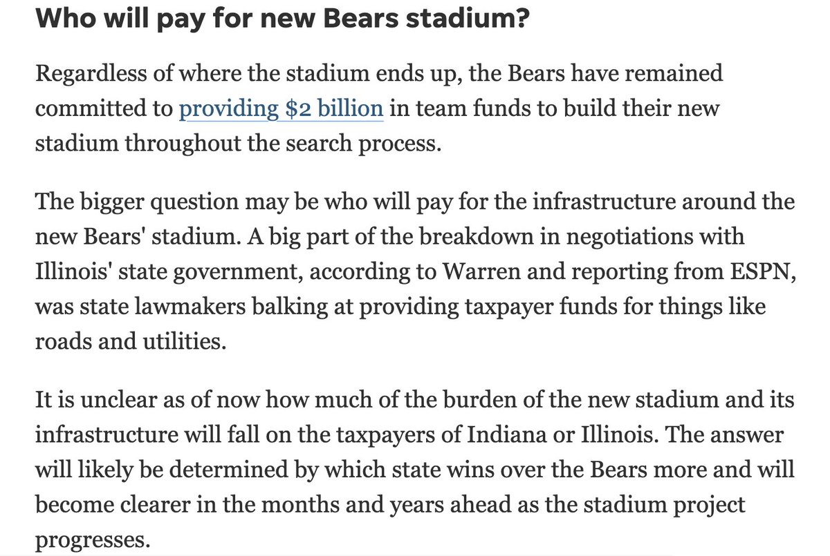 michaelgraves90's tweet photo. @FleecedByGetz The Bears have said they are committing $2 billion towards the stadium. But the rub is about other infrastructure funding https://t.co/qnckIQF5S6 https://t.co/QvL0Lj8jnu
