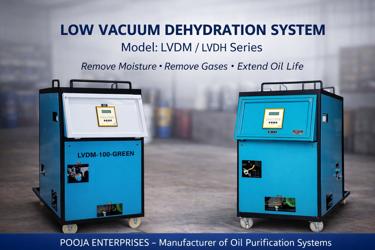 Digitailmagic's tweet image. POOJA ENTERPRISES
Manufacturer of Electrostatic Oil Purification Systems
Dirty hydraulic oil increases downtime &amp;amp; maintenance cost.
📞 +91 85305 29815
📷 Email: enterprisespooja41@gmail.com
#OilFiltration #oilfiltrationmachine #oilfiltration #lubrication
