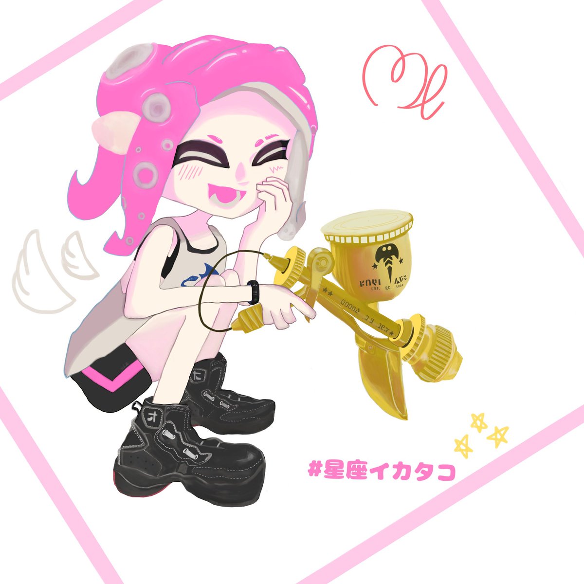 #星座イカタコ
乙女座タコちゃんで参加させていただきました！
楽しく描けてよかったですーー！🐙✨