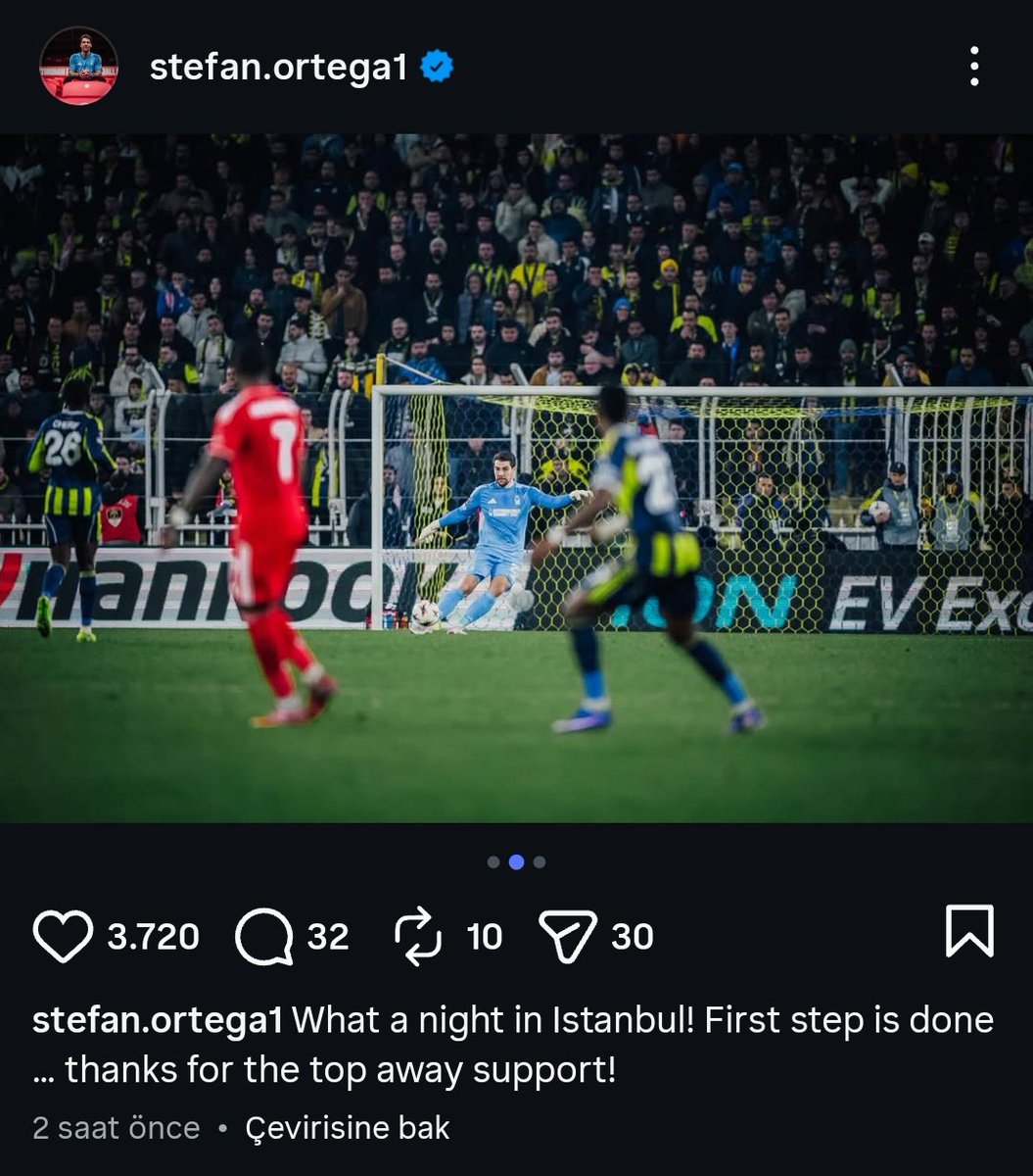 Dün oynanan bir futbol maçında stefan ortega abimiz ederson'un takımını yenmiş

bize de kutlamak düşer