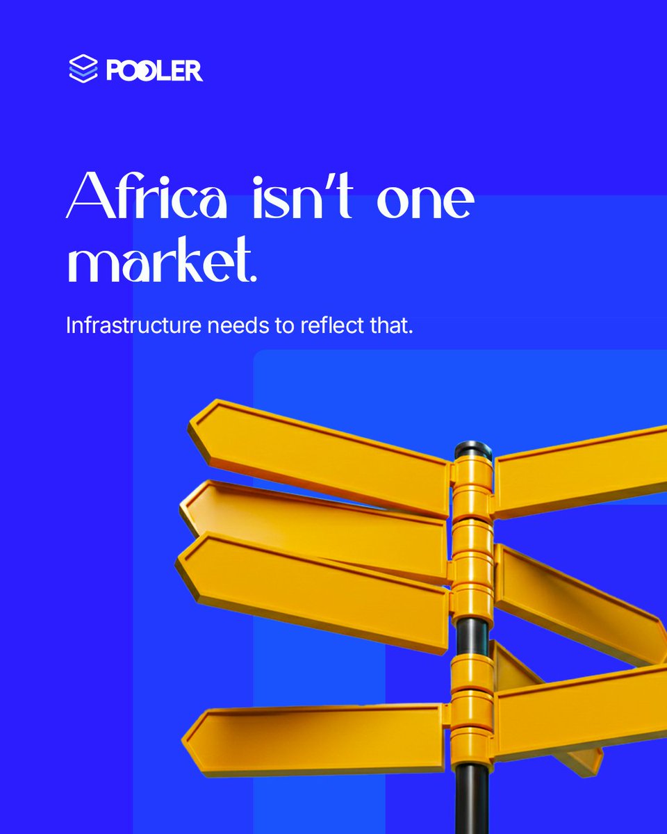 Poolerapp_'s tweet photo. Africa isn’t one market.

It’s multiple markets with different systems and realities.

Infrastructure needs to reflect that.

#Pooler #UsePooler #Infrastructure #Africa #EmergingMarket https://t.co/ieeS18fKza