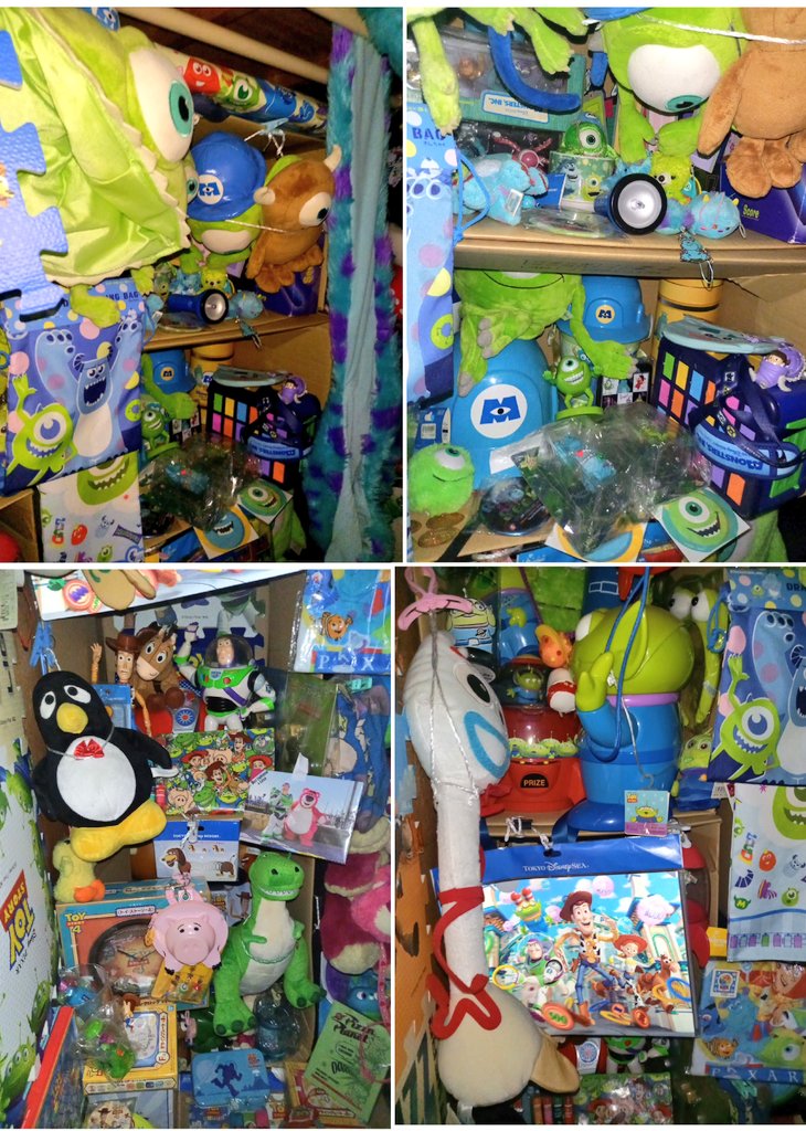 これが自分のトイストーリーと モンスターズインク愛！ 右のウッディは