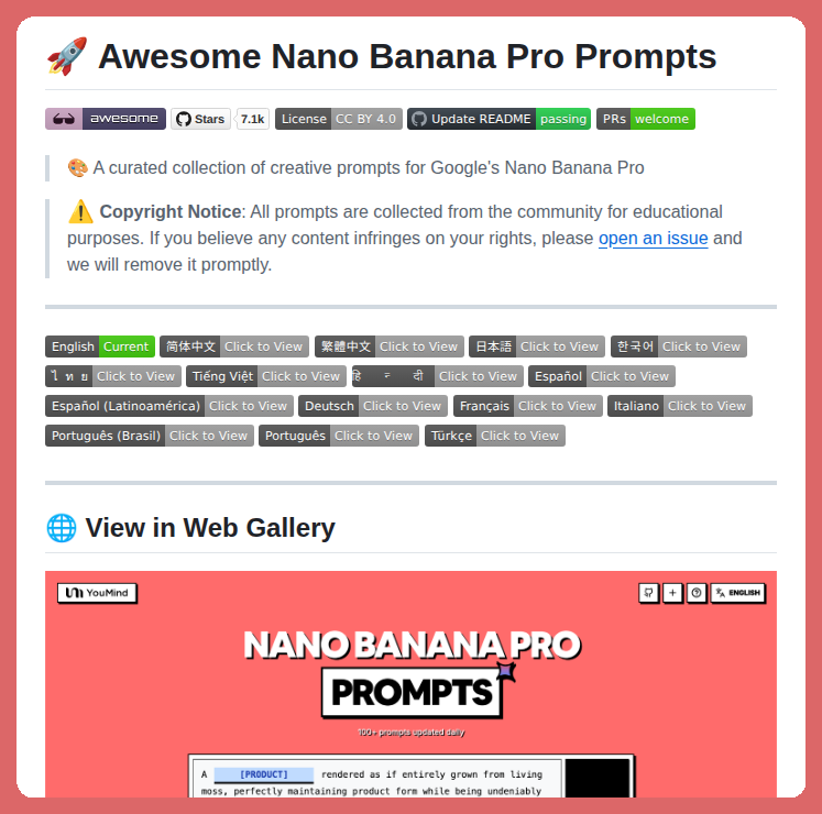 Prompts for Google Nano Banana Pro with a web gallery

github.com/YouMind-OpenLa…