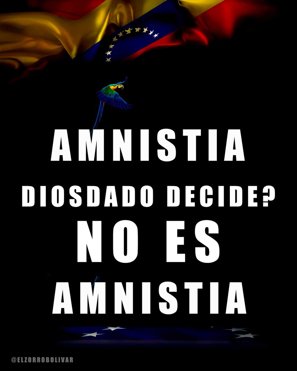 <a href="/ZFrandjian39338/">Guarimbera Virtual</a> Quieren ganar tiempo, engañar a <a href="/POTUS/">President Donald J. Trump</a> y <a href="/marcorubio/">Marco Rubio</a>, dejar a cientos de presos en manos de DIosdado que decida sobre su liberación? eso es democracia? eso es justicia?
Que buscan santificarse o tiempo para que se termine el reinado de Potus?