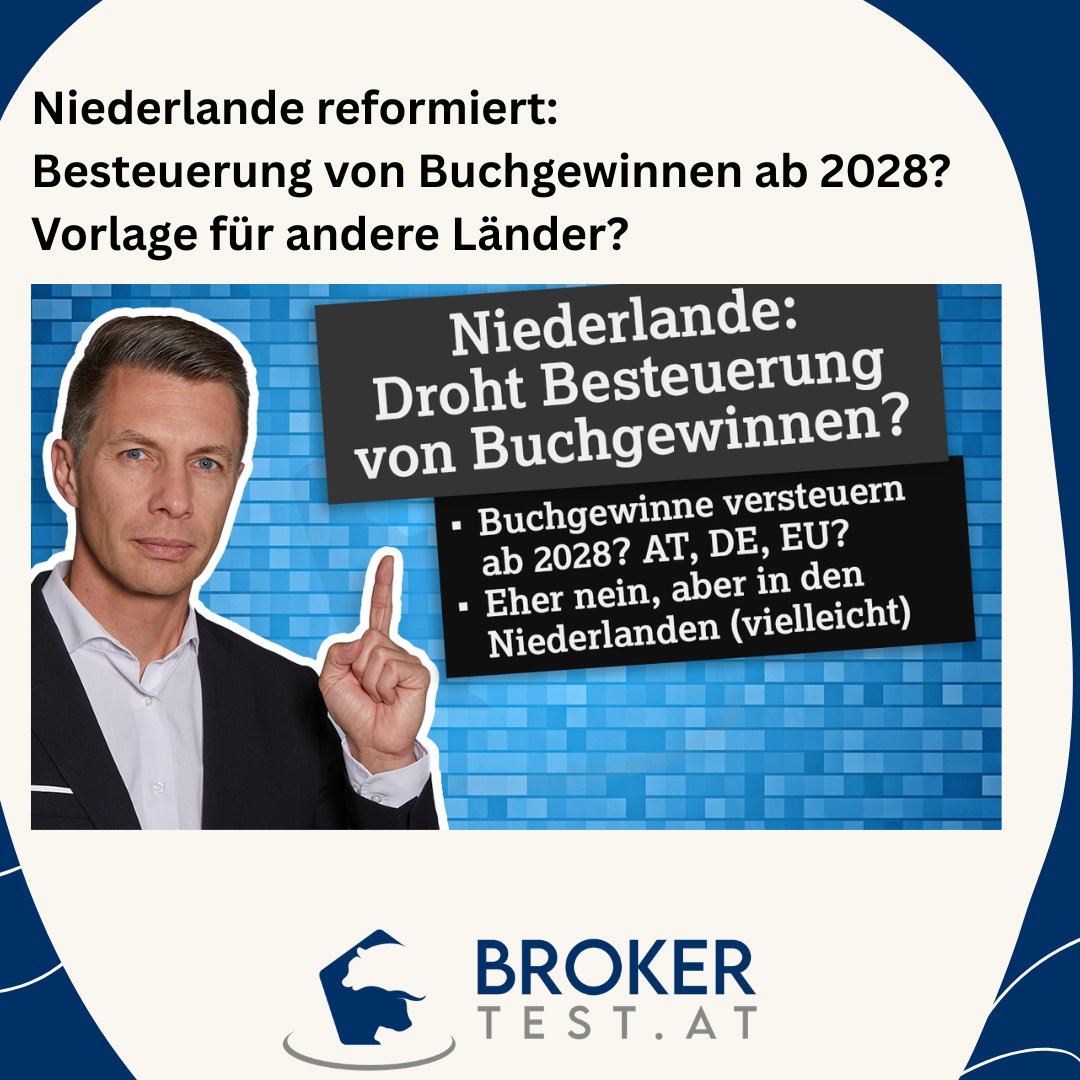 brokertest_at's tweet photo. Niederlande reformiert: Besteuerung von Buchgewinnen ab 2028?
Vorlage für andere Länder?
👉🏽 zum Video: https://t.co/96qPyCXbp2
Ab 1. Jänner 2028 steht in den NL eine grundlegende Reform der sogenannten Box 3 bevor.
#niederlande #steuer #buchgewinne #box3 #oesterreich #kest https://t.co/76UaTgrYaj