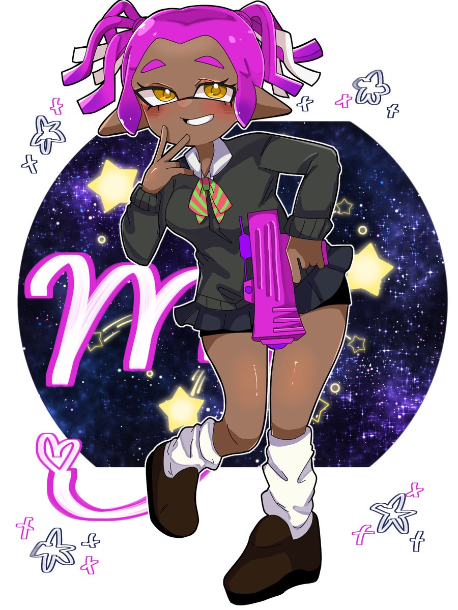 #星座イカタコ
乙女座♍️イカくんを担当いたしました‼️⭐️

「あげてこぉ〜〜！！🤟🤟💕」