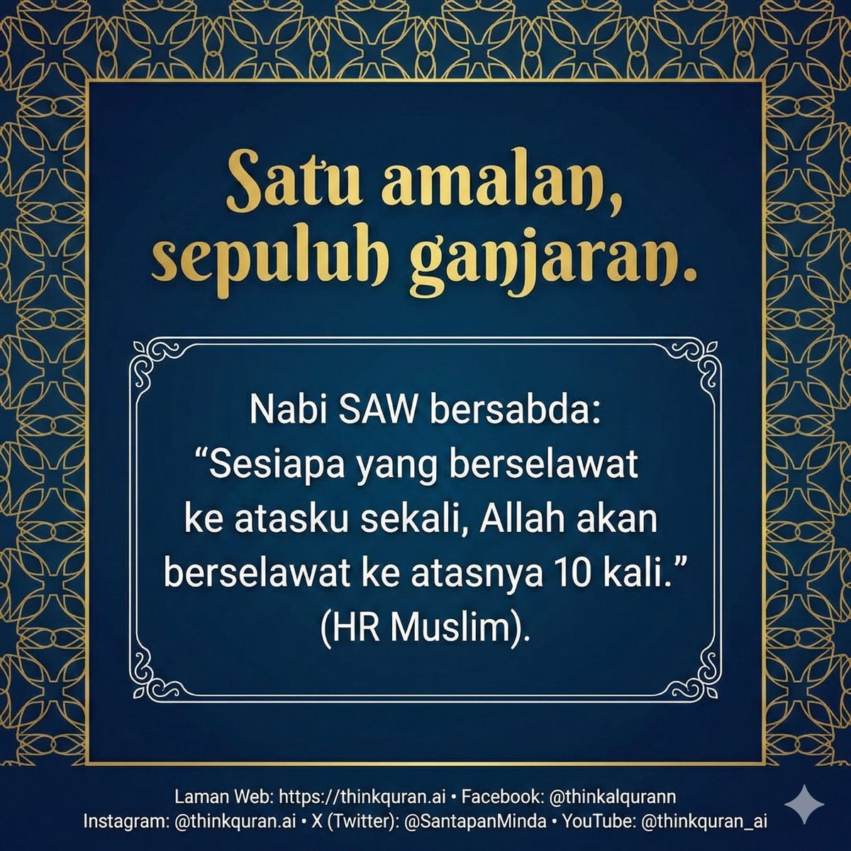 SantapanMinda's tweet photo. Selawat sebanyak mungkin, kerana selawat kita sampai terus kepada Nabi SAW. https://t.co/wYfbqplzvE