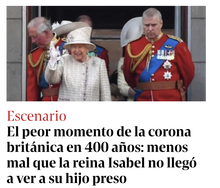 Borramos la historia para creer que vivimos los tiempos más horribles
En estos 400 años hubo reyes ingleses destronados y decapitados, reyes que perdieron Norteamérica o la India, reyes que enloquecieron. Pero "el peor momento de esa corona" es que un príncipe les salió pedófilo