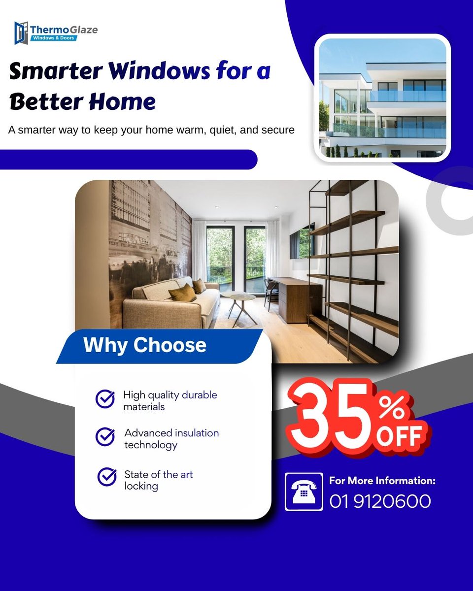 Thermoglaz7255's tweet image. Smarter Windows for a Better Home

thermoglaze.ie

thermoglaze.ie/internorm-wind…

#SmartWindows #WindowUpgrade #EnergyEfficientHome #SecureLiving #HomeComfort #ModernHomes #ReduceEnergyBills #HomeImprovement #IrishHomes #35PercentOff #ThermoGlaze #FreeQuote