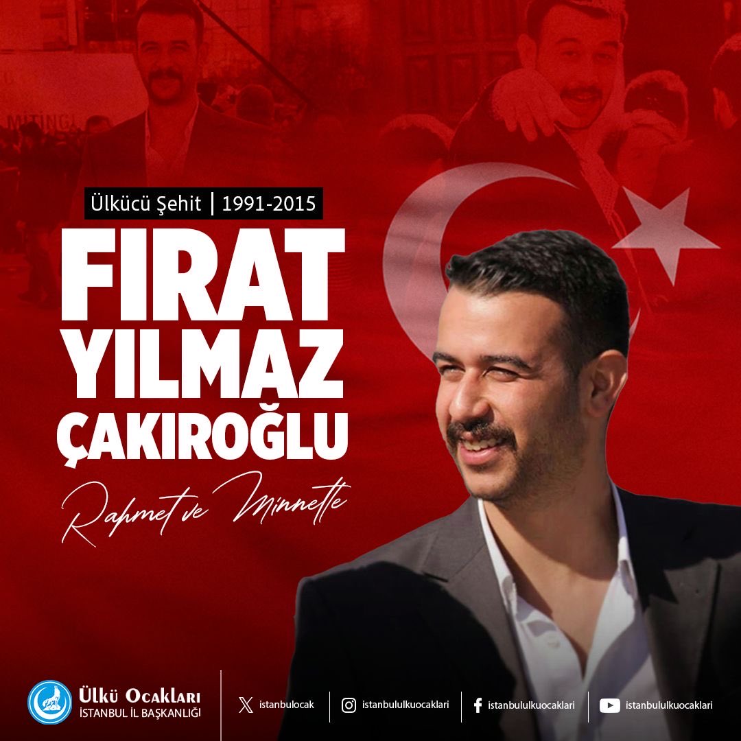Ege Üniversitesi'nde eğitimini sürdürürken 20 Şubat 2015 tarihinde pkklı teröristler tarafından şehit edilen Ülkücü Şehidimiz #FıratYılmazÇakıroğlu’nu rahmet ve minnetle anıyoruz.

Aziz ruhu şâd, mekanı cennet olsun🇹🇷