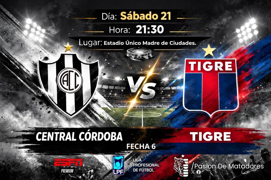 PDMatadores's tweet photo. 🔵🔴🔵 EL MATADOR VA PARA ACUMULAR VICTORIAS A SANTIAGO DEL ESTERO.
@catigreoficial 🆚 @cacc_sde
#TIGRE: 4 V, 1 E.
#CentralCordoba: 1 V, 1 E, 3 D.
Así llegan para esta Fecha 6 de Liga Profesional de Fútbol de la AFA.
#VamosMatador #TigreEsFamilia #tigreestadistica https://t.co/tyLeJ3QV12