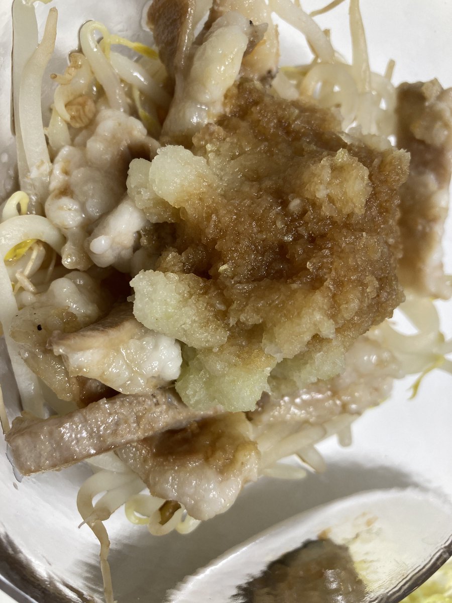 drawingdrops's tweet image. 牡蠣バターとモツポン酢