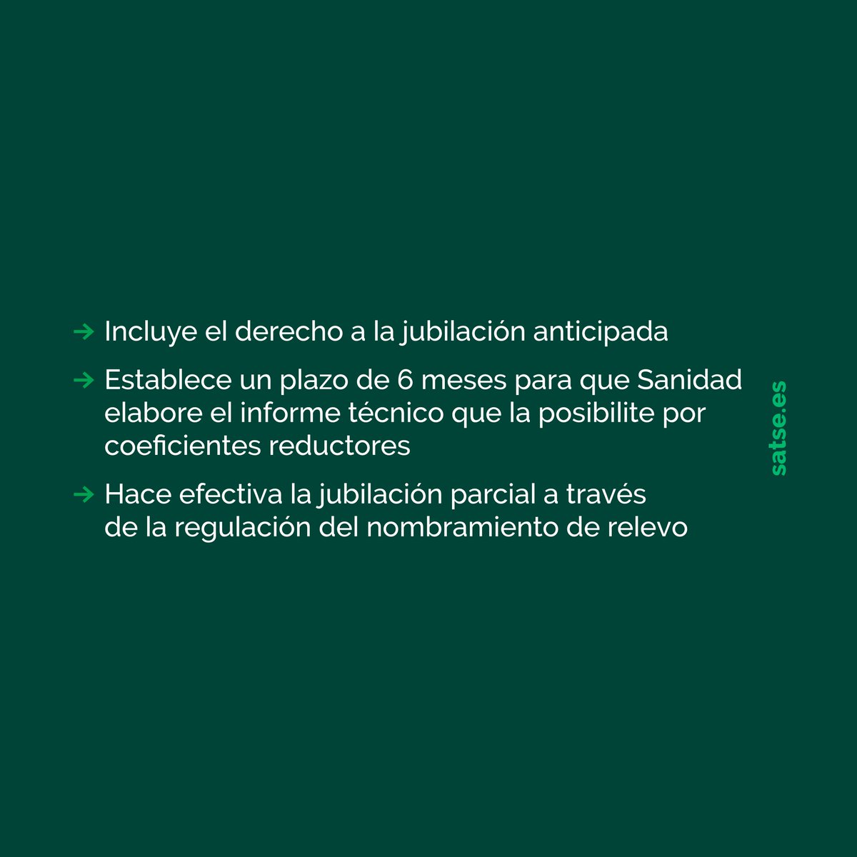 Sindicato_SATSE's tweet photo. Esto es lo que hemos acordado en el Anteproyecto de Ley de #EstatutoMarco en materia de #JubilaciónAnticipada y parcial para enfermeras, fisioterapeutas y demás personal del SNS y así te afectará cuando se apruebe

#EstatutoParaAvanzar 👇🏼 https://t.co/ZpB3Z5Qxbv