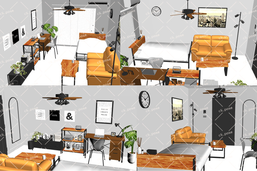 cli_pose@3D&ポーズ素材 tweet media