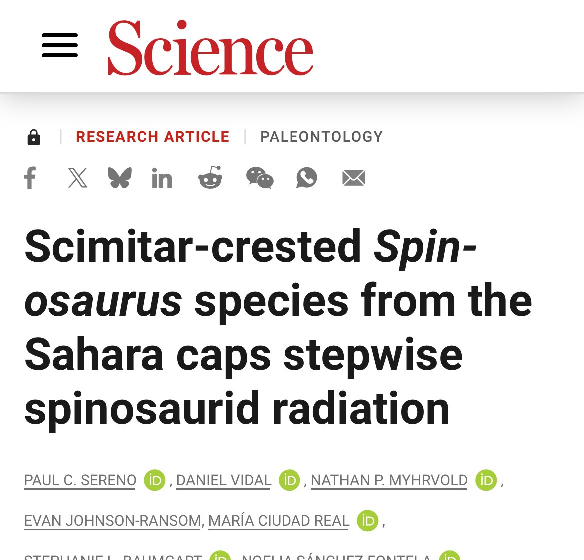 The new Spinosaurus is pretty cool but why is no one mentioning the paper's third author Nathan Myhrvold is in the Epstein files?