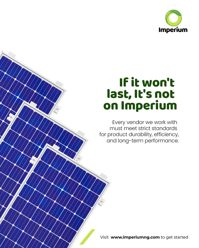 myimperium's tweet image. At Imperium, every vendor we work with is carefully vetted for quality, performance, service, and values.
Swipe to see the Imperium standard. Start your solar journey with us today!

~~
#myimperium #solarworld #solarvendors