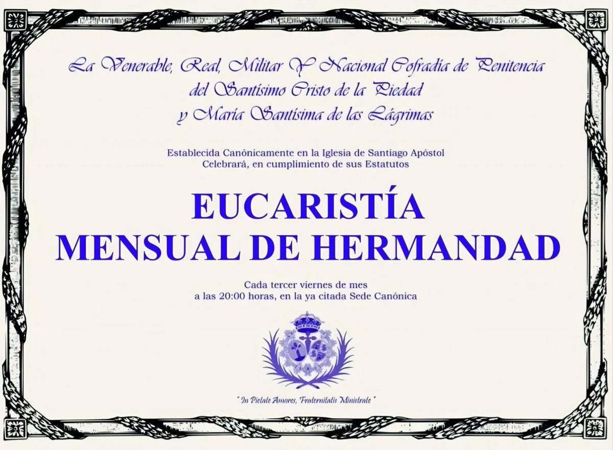 EUCARISTÍA MENSUAL DE HERMANDAD

Hoy, viernes 20 de febrero, celebraremos la Eucaristía Mensual de Hermandad a las 20:00 horas en nuestra iglesia de Santiago Apóstol.

Te esperamos.