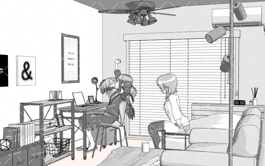 cli_pose@3D&ポーズ素材 tweet media