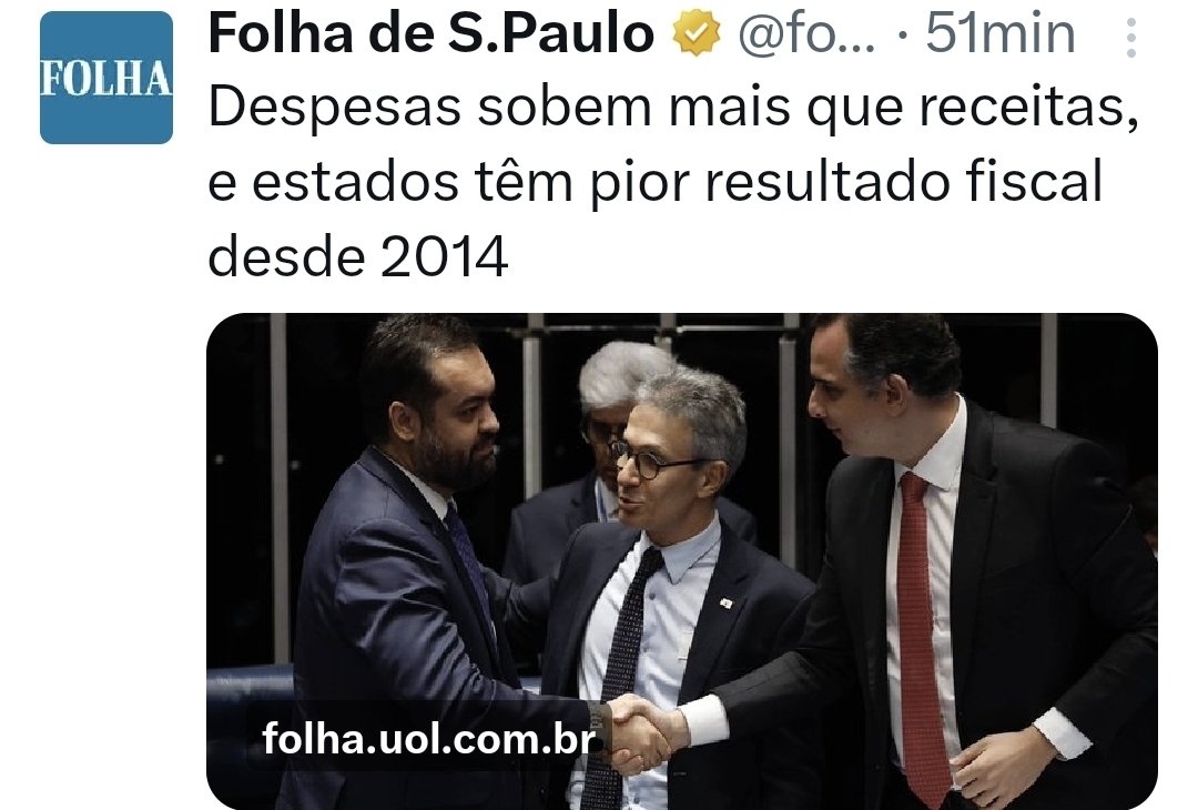 "SP, RJ, MG e RS respondem por  mais de  90% da dívida dos estados com a União, que supera R$ 800 bilhões."

Ou seja, Tarcísio, Cláudio Castro, Zema e Leite devem juntos mais de R$ 700 bilhões.

A oposição cobra o governo mas tem responsabilidade fiscal igual a ZERO.