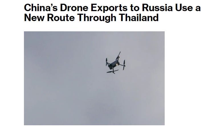 China is massively supplying drones to Russia via Thailand, — Bloomberg

In 2025, Thailand's drone exports to Russia reached $125 million (88% of total Thai drone exports).

By comparison, in 2022, this figure was almost zero.

One of the key players is Skyhub Technologies.